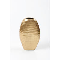 VÁZA, kov, 38,5 cm - zlatá, Design, kov (21,5/38,5/8cm) - Ambia Home