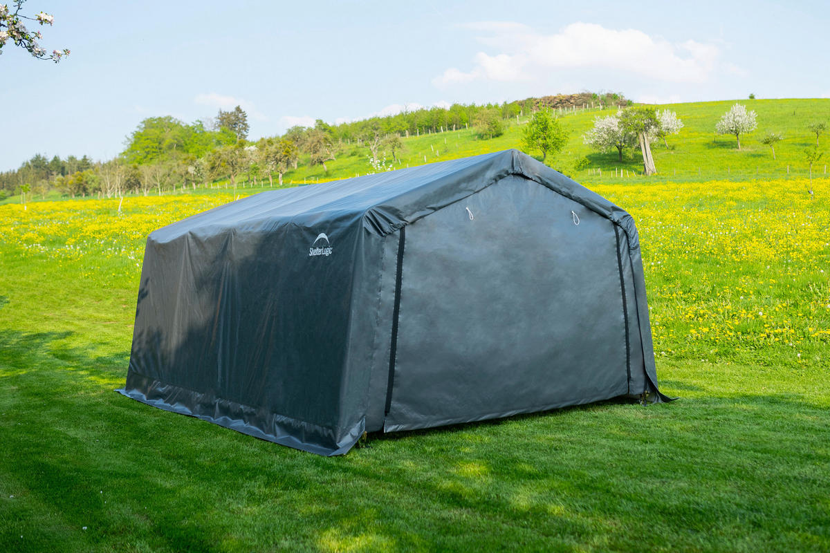 ZELTGARAGE - Grau, Basics, Kunststoff (370/260/490cm)