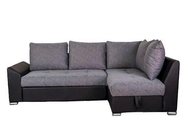 SJEDEĆA GARNITURA drvo, tekstil, drvni materijal  siva, crna   - siva/crna, Design, drvni materijal/drvo (240/150cm)