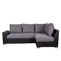 SJEDEĆA GARNITURA drvo, tekstil, drvni materijal  siva, crna   - siva/crna, Design, drvni materijal/drvo (240/150cm)