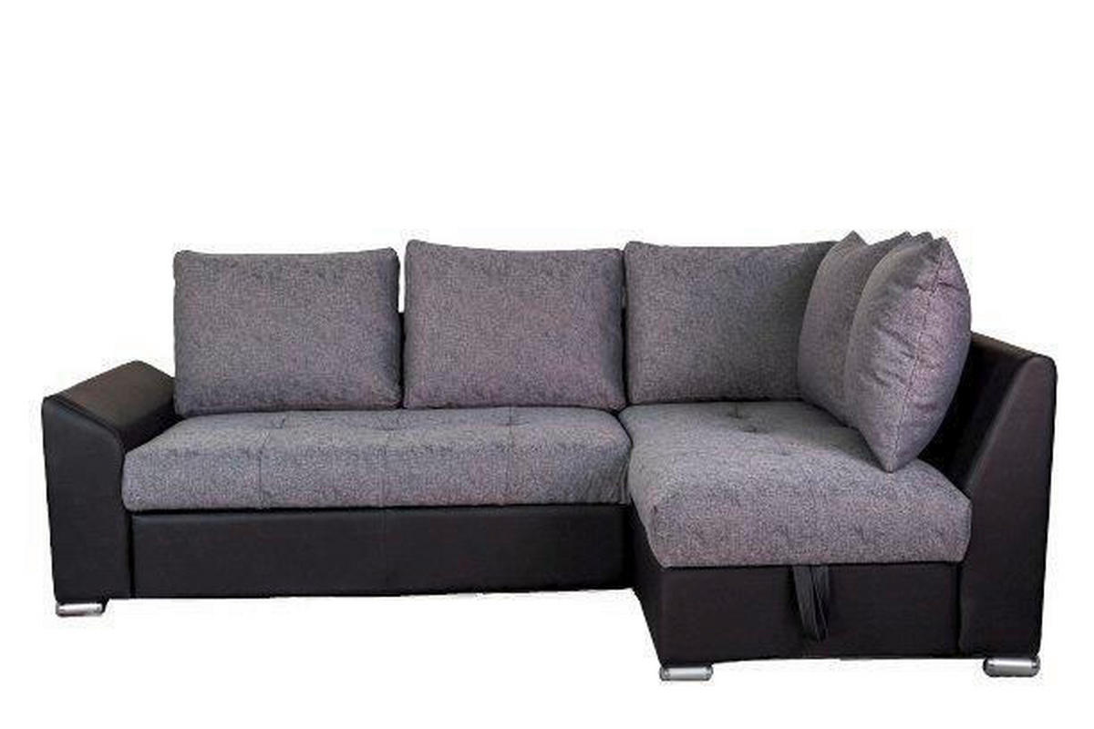 SJEDEĆA GARNITURA drvo, tekstil, drvni materijal  siva, crna   - siva/crna, Design, drvni materijal/drvo (240/150cm)