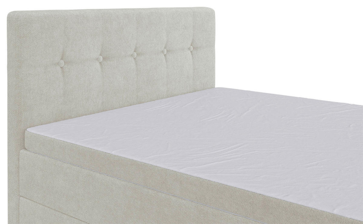BOXSPRINGBETT 120/200 cm  in Creme  - Creme/Schwarz, KONVENTIONELL, Kunststoff/Textil (120/200cm) - Carryhome
