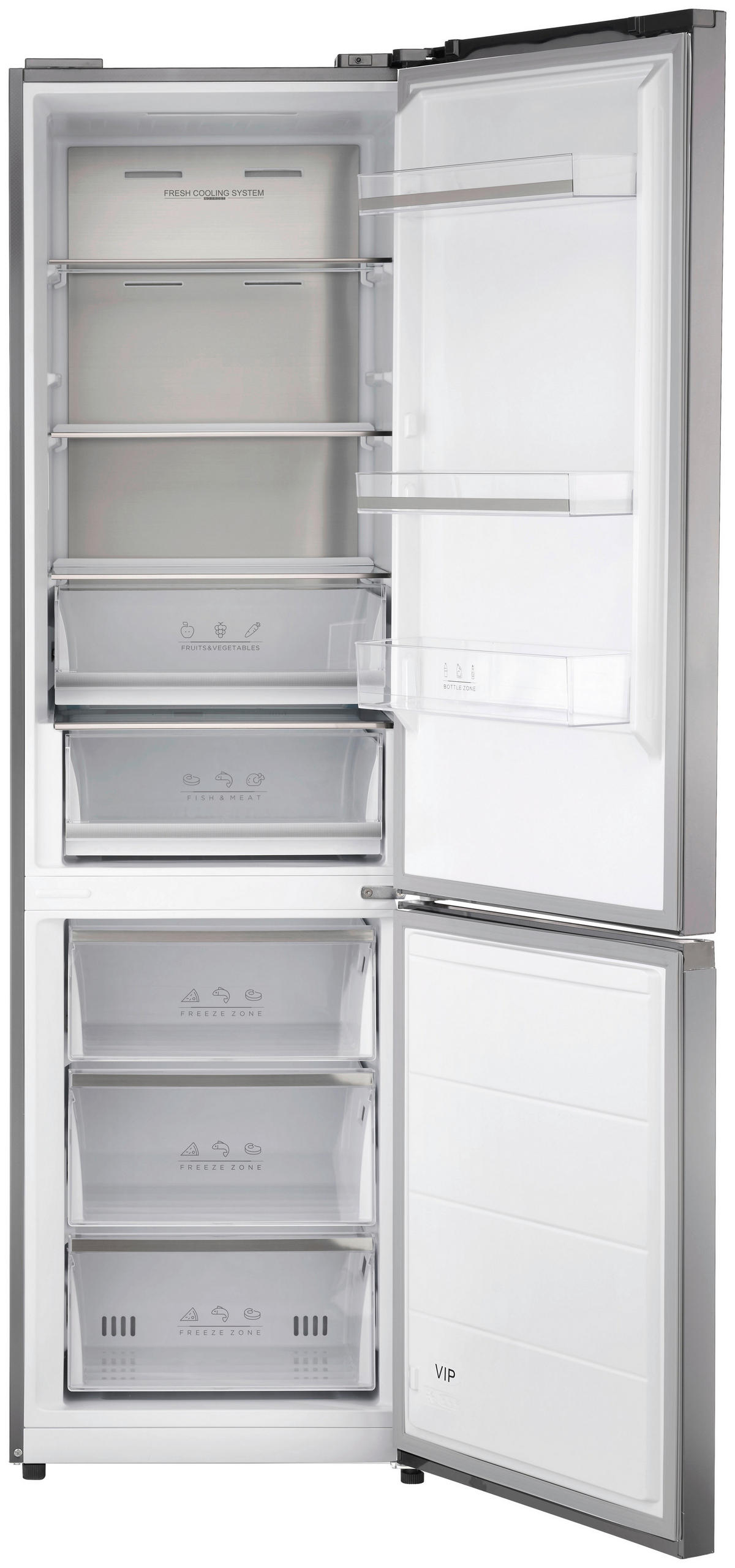 KÜHL-GEFRIER-KOMBINATION 7800.7512  - Edelstahlfarben, KONVENTIONELL, Metall (66/59,5/201,8cm) - Trisa Electronics