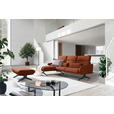 ECKSOFA in Flachgewebe Rostfarben  152/259 cm  - Rostfarben/Schwarz, Design, Textil/Metall (152/259cm) - Dieter Knoll