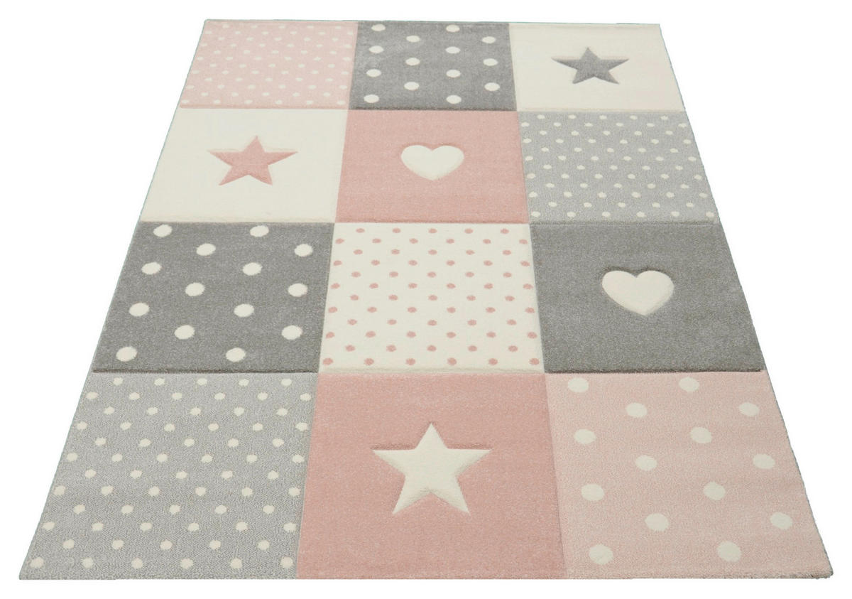 KINDERTEPPICH 120/170 cm Pastel Kids  - Hellrosa/Grau, LIFESTYLE, Textil (120/170cm)