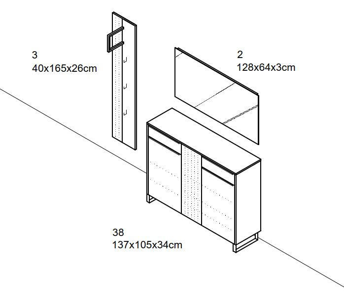 Thumbnail - Dieter Knoll Schuhschrank, Anthrazit, Graphit, Holzwerkstoff, 5 Fächer, 2 Schubladen, 137x105x34 cm, Beimöbel erhältlich...