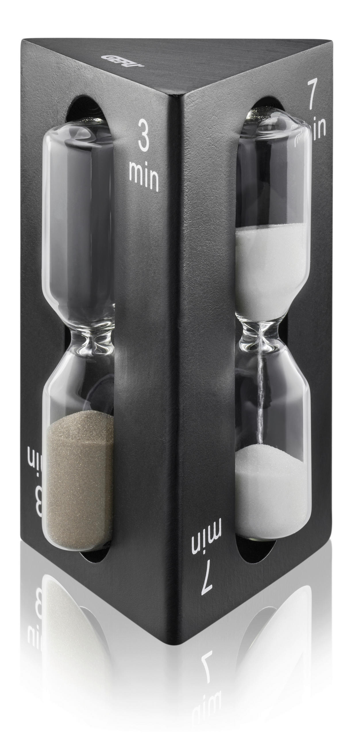 SANDUHR SANDO Schwarz  - Schwarz, Design, Glas/Naturmaterialien (6/6,1/10,1cm) - Gefu