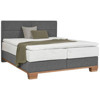 BOXSPRINGBETT 200/200 cm  in Grau, Eichefarben  - Eichefarben/Grau, Natur, Holz/Textil (200/200cm) - Valnatura