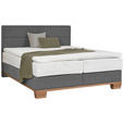 BOXSPRINGBETT 160/200 cm  in Eichefarben, Grau  - Eichefarben/Grau, Natur, Holz/Textil (160/200cm) - Valnatura
