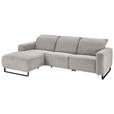 ECKSOFA in Cord Grau  - Schwarz/Grau, KONVENTIONELL, Textil/Metall (180/266cm) - Hom`in