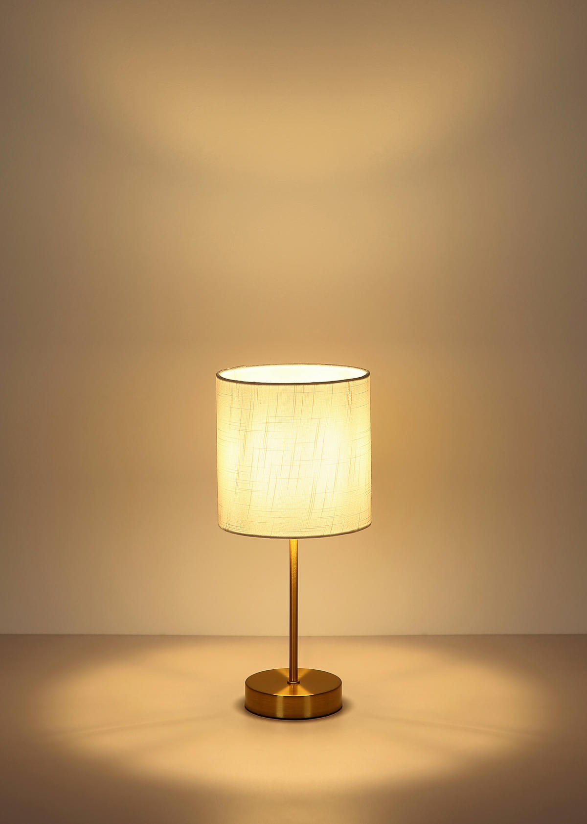 TISCHLEUCHTE Truett 17/37 cm  - Messingfarben/Schwarz, Design, Kunststoff/Textil (17/37cm) - Globo