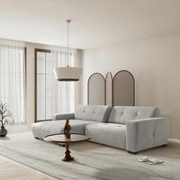 ECKSOFA AUSTIN Hellgrau Flachgewebe Sitztiefenverstellung  - Hellgrau/Schwarz, Design, Kunststoff/Textil (169/286cm) - Livetastic