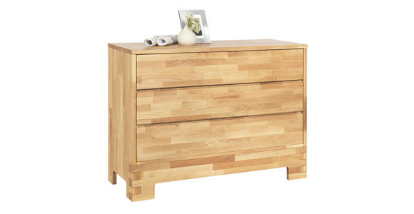 KOMMODE Wildeiche massiv geölt Eichefarben - Eichefarben, Design, Holz (121/88,5/45cm) - Linea Natura