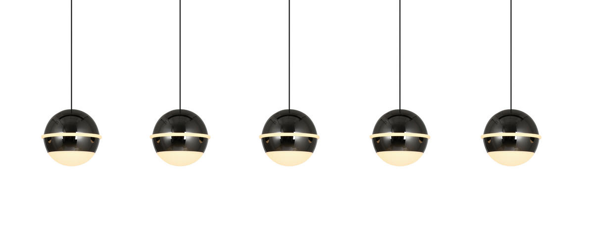 LED-HÄNGELEUCHTE Biarritz 95/150/15 cm  - Schwarzchrom, Design, Kunststoff/Metall (95/150/15cm)