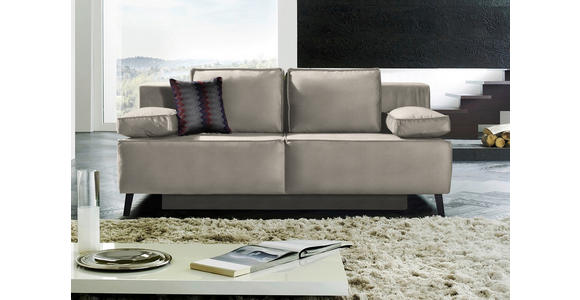 SCHLAFSOFA Percy in Naturfarben  - Schwarz/Naturfarben, KONVENTIONELL, Textil/Metall (197/91/88cm) - Novel