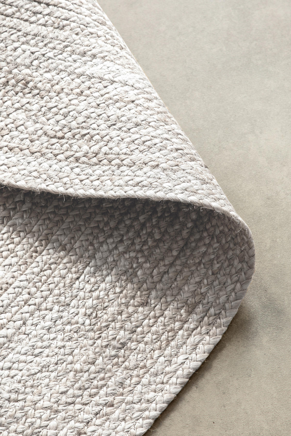 JUTETEPPICH 100 cm Jute Braided Weiß  - Weiß, Basics, Textil (100cm) - Hanse Home