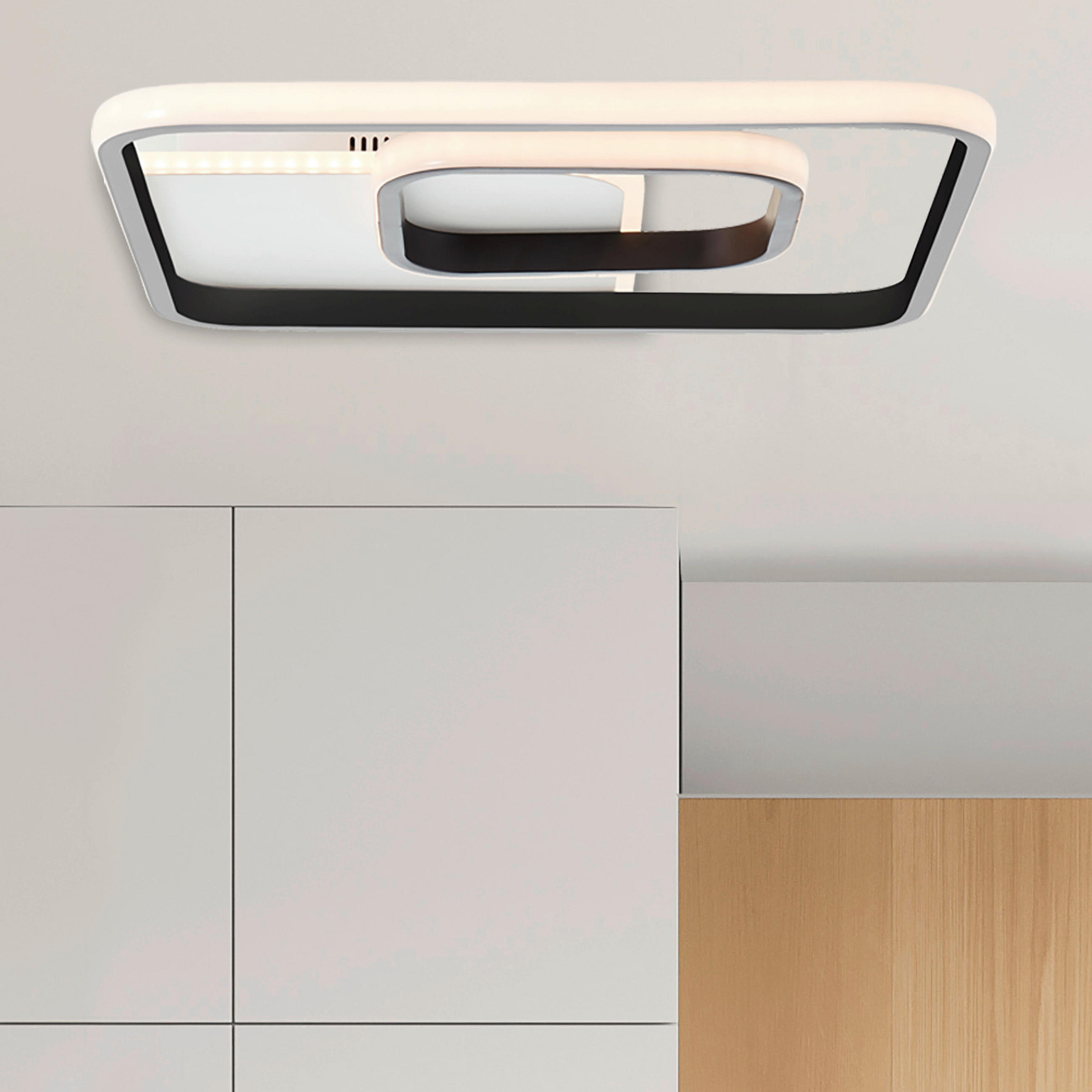 LED-DECKENLEUCHTE Merapi   - Schwarz/Weiß, Design, Kunststoff/Metall (5,6/40,4/40,4cm)