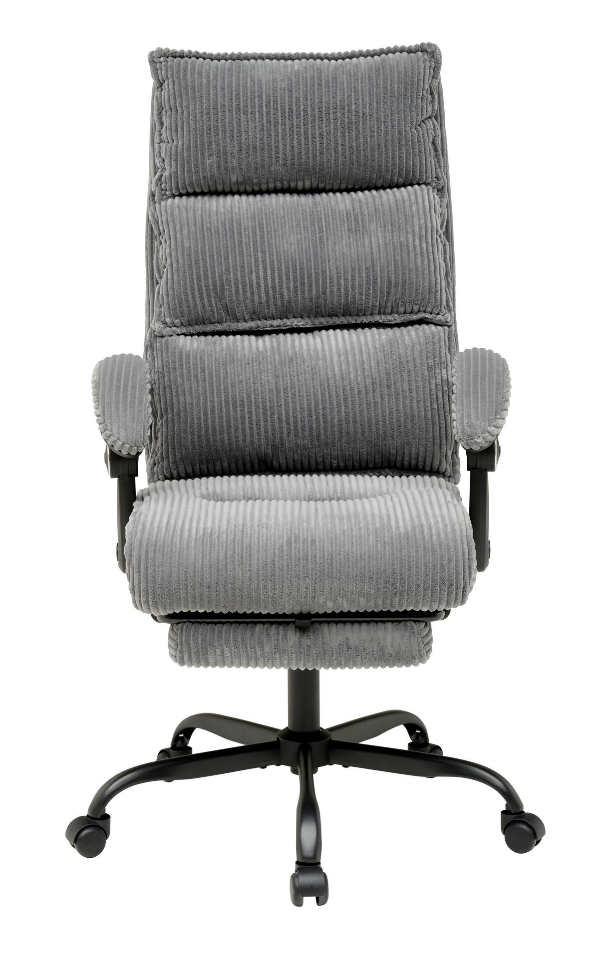 DREHSTUHL Cord Grau  - Schwarz/Grau, Modern, Holz/Kunststoff (65/116/124/65cm) - MID.YOU