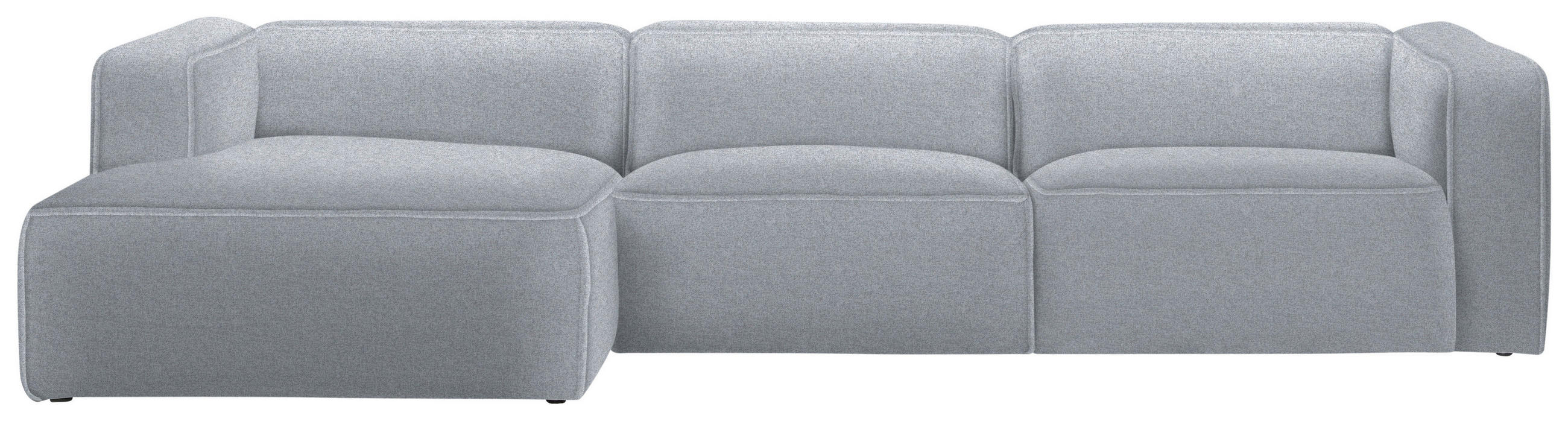 ECKSOFA in Webstoff Hellgrau  163/332 cm  - Hellgrau/Schwarz, Design, Kunststoff/Textil (163/332cm) - Stylife