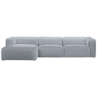 ECKSOFA in Webstoff Hellgrau  163/332 cm  - Hellgrau/Schwarz, Design, Kunststoff/Textil (163/332cm) - Stylife