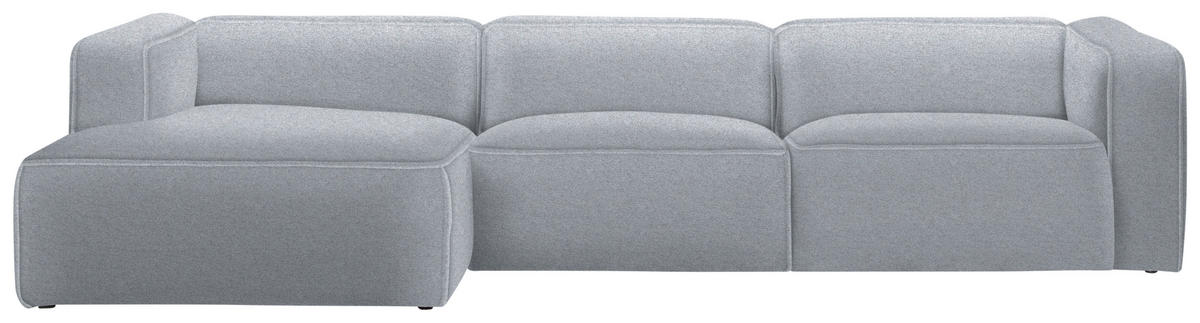 ECKSOFA in Webstoff Hellgrau  163/332 cm  - Hellgrau/Schwarz, Design, Kunststoff/Textil (163/332cm) - Stylife