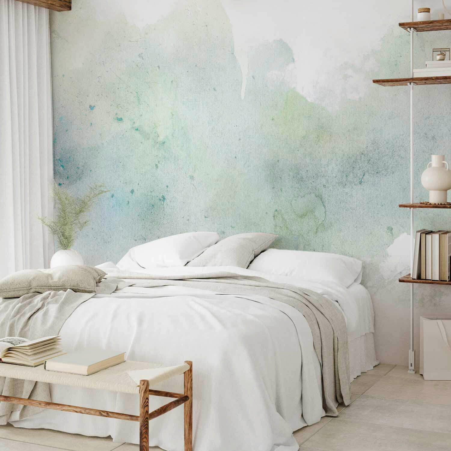 FOTOTAPETE - Hellgrau/Mintgrün, LIFESTYLE, Textil (450/315cm) - artgeist