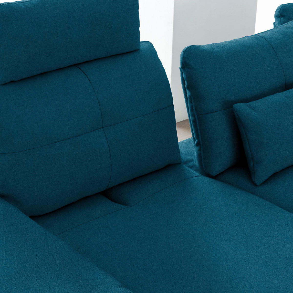 ECKSOFA in Flachgewebe Dunkelblau  344/271 cm  - Schwarz/Dunkelblau, Design, Textil/Metall (344/271cm) - Chilliano