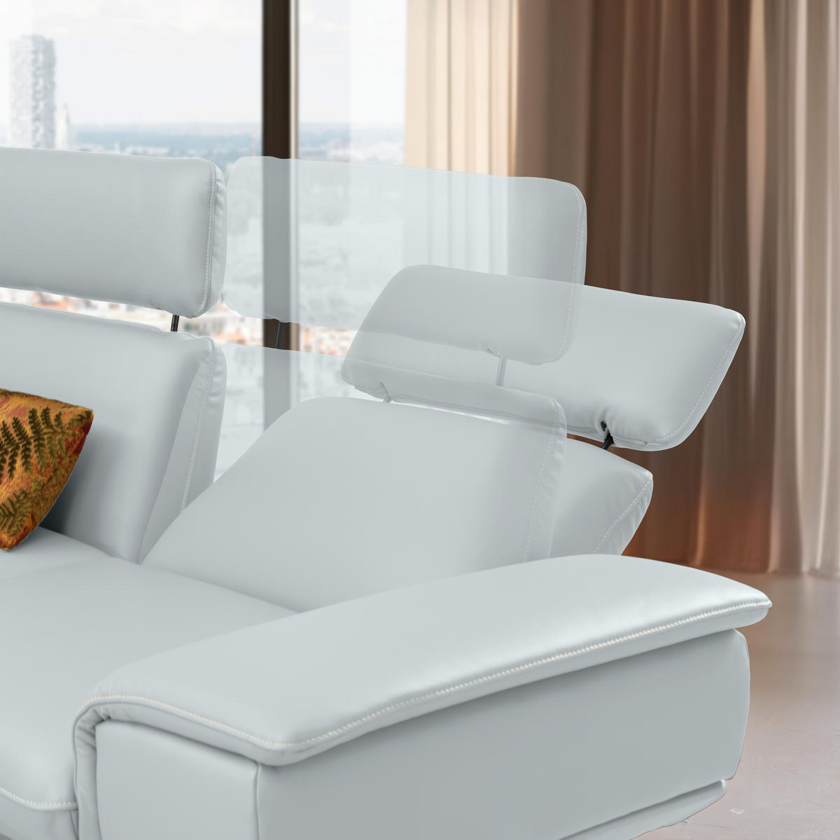 ECKSOFA in Echtleder Hellgrau  150/242 cm  - Beige/Hellgrau, Design, Leder/Metall (150/242cm) - Koinor