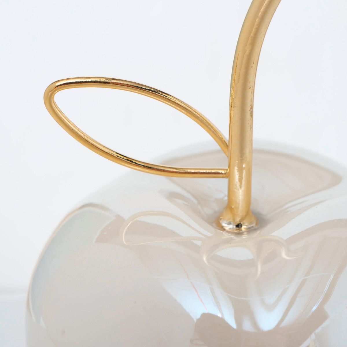 DEKORATIONSÄPPLE - guldfärgad/cremefärgad, Basics, keramik (6/12cm)