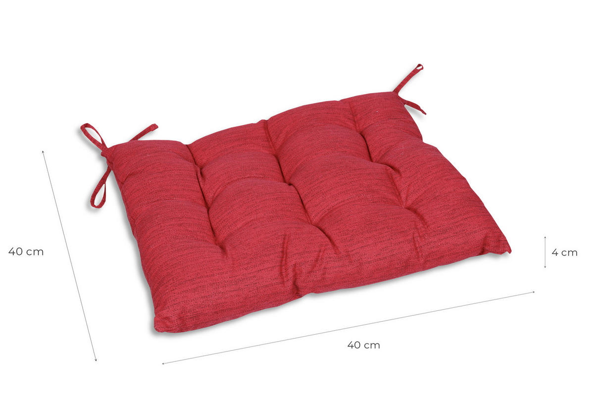 GARTENSITZKISSEN in Rot 40/40 cm  - Rot, Design, Textil (40/40cm)