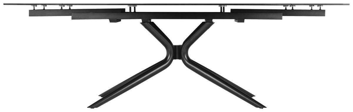 ESSTISCH 160-240/90/76 cm  Metall, Glas, Keramik ausziehbar rechteckig Grau, Schwarz  - Schwarz/Grau, MODERN, Glas/Keramik (160-240/90/76cm) - P & B