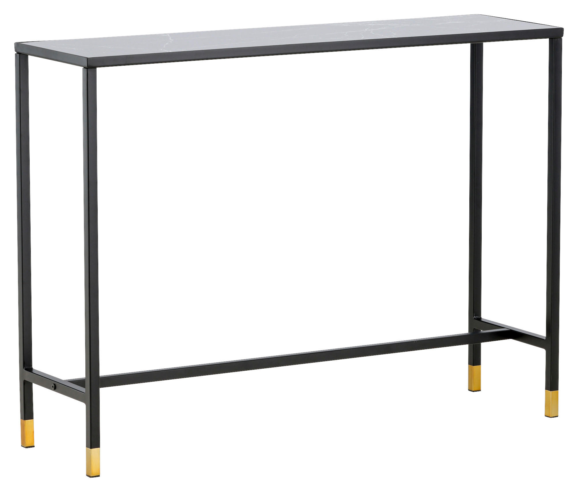 BEISTELLTISCH 100/30/75 cm Schwarz, Messingfarben rechteckig  - Messingfarben/Schwarz, Design, Glas/Metall (100/30/75cm) - Livetastic