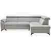 ECKSOFA in Chenille Grau  - Schwarz/Grau, Design, Textil/Metall (260/203cm) - Stylife