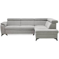 ECKSOFA in Chenille Grau  - Schwarz/Grau, Design, Textil/Metall (260/203cm) - Stylife