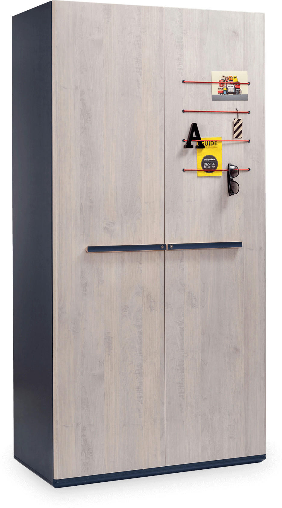 Dulap, 101/203,5/54,5 cm, albastru deschis - albastru deschis, Basics, material pe bază de lemn (101/203,5/54,5cm) - Cilek