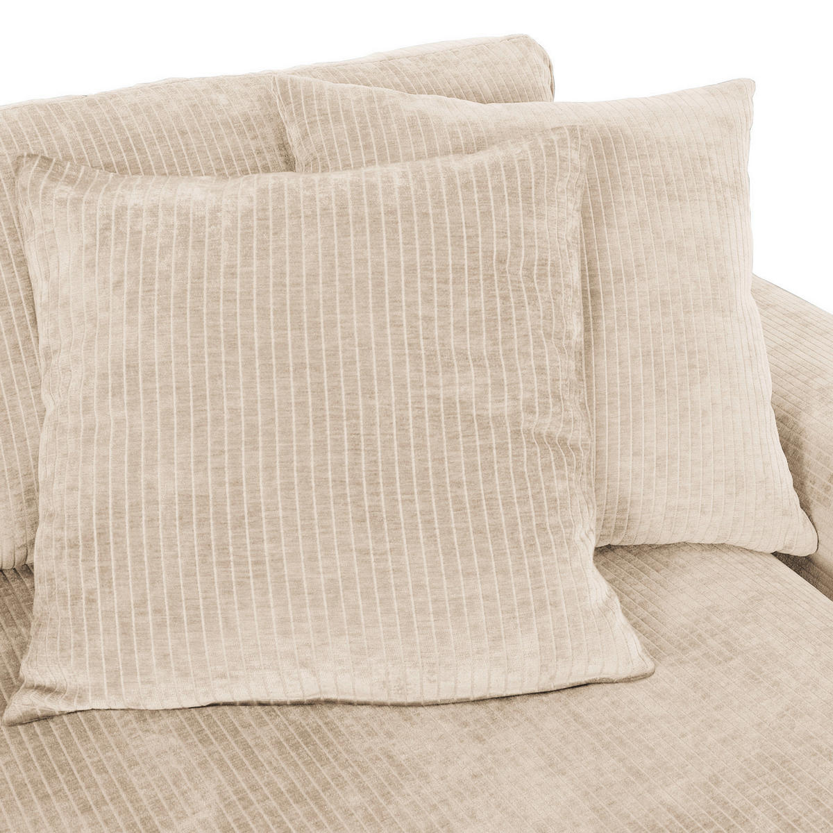 ECKSOFA in Flachgewebe Beige  - Beige/Schwarz, Konventionell, Holz/Textil (280/190cm) - Carryhome