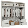 DREHTÜRENSCHRANK 224/214/60 cm,  in Weiß, 4-türig  - Weiß, Trend, Holzwerkstoff (224/214/60cm) - Carryhome