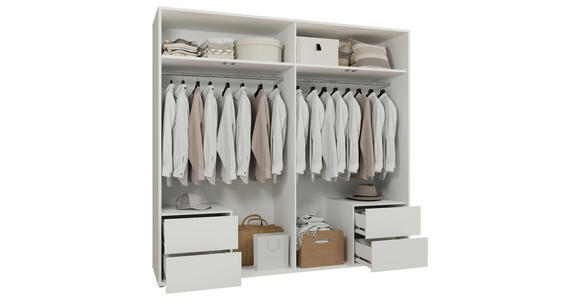 DREHTÜRENSCHRANK 224/214/60 cm,  in Weiß, 4-türig  - Weiß, Trend, Holzwerkstoff (224/214/60cm) - Carryhome