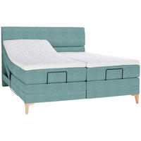 BOXSPRINGBETT 200/200 cm  in Petrol  - Eichefarben/Petrol, KONVENTIONELL, Holz/Textil (200/200cm) - Voleo