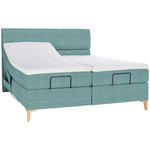BOXSPRINGBETT 180/200 cm  in Petrol  - Eichefarben/Petrol, KONVENTIONELL, Holz/Textil (180/200cm) - Voleo