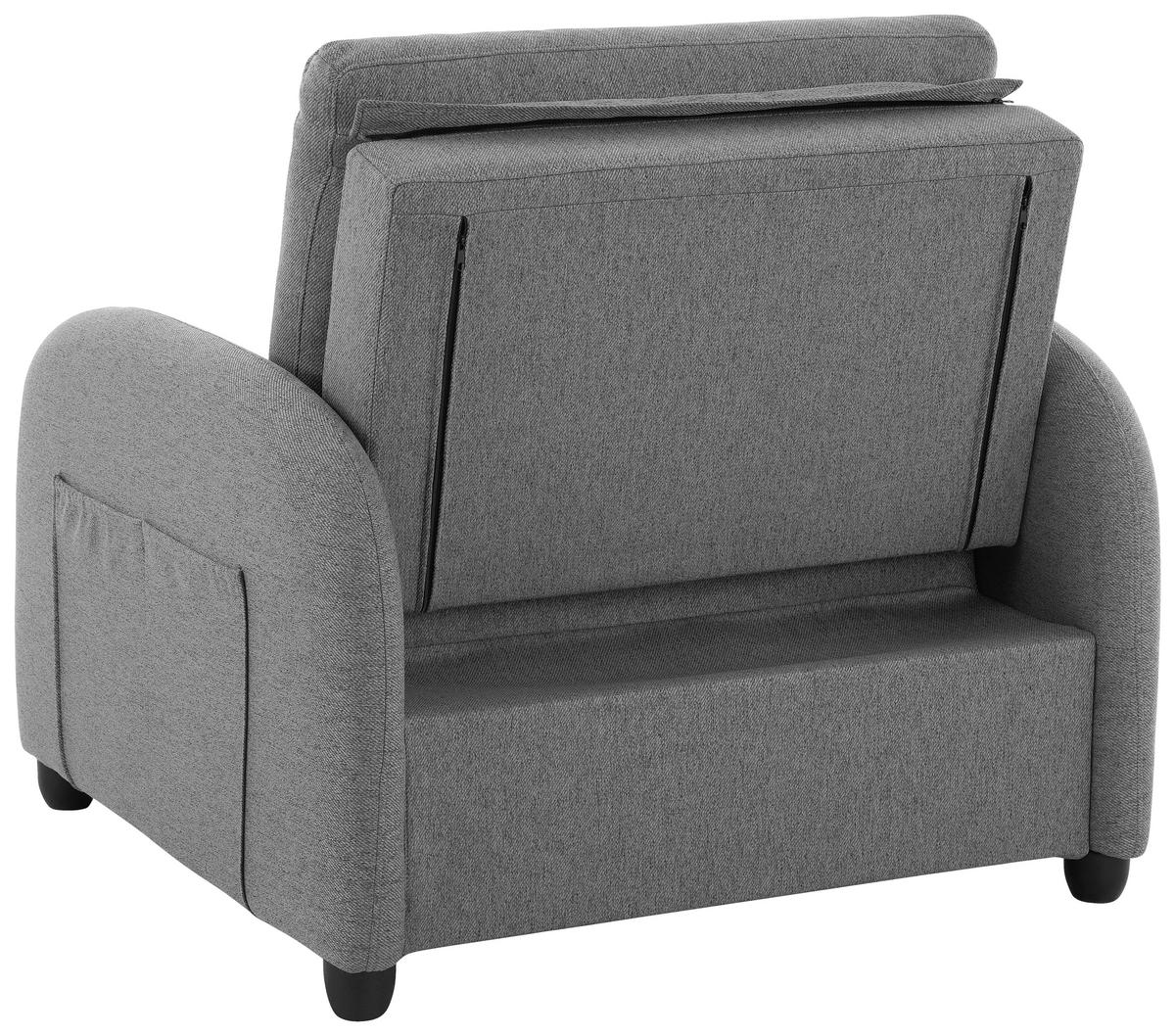 SCHLAFSESSEL Leinenoptik Dunkelgrau    - Dunkelgrau/Schwarz, Design, Kunststoff/Textil (102/94/95cm) - Livetastic