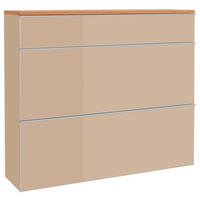 SCHUHKIPPER - Eichefarben/Silberfarben, Design, Glas/Holz (120/102/31cm)