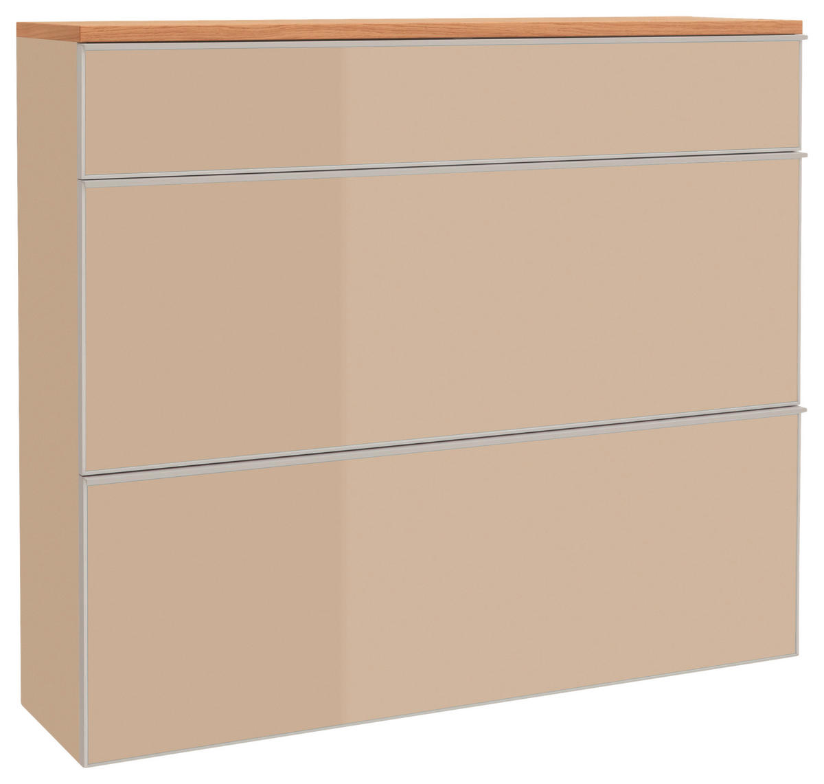 SCHUHKIPPER - Eichefarben/Silberfarben, Design, Glas/Holz (120/102/31cm)