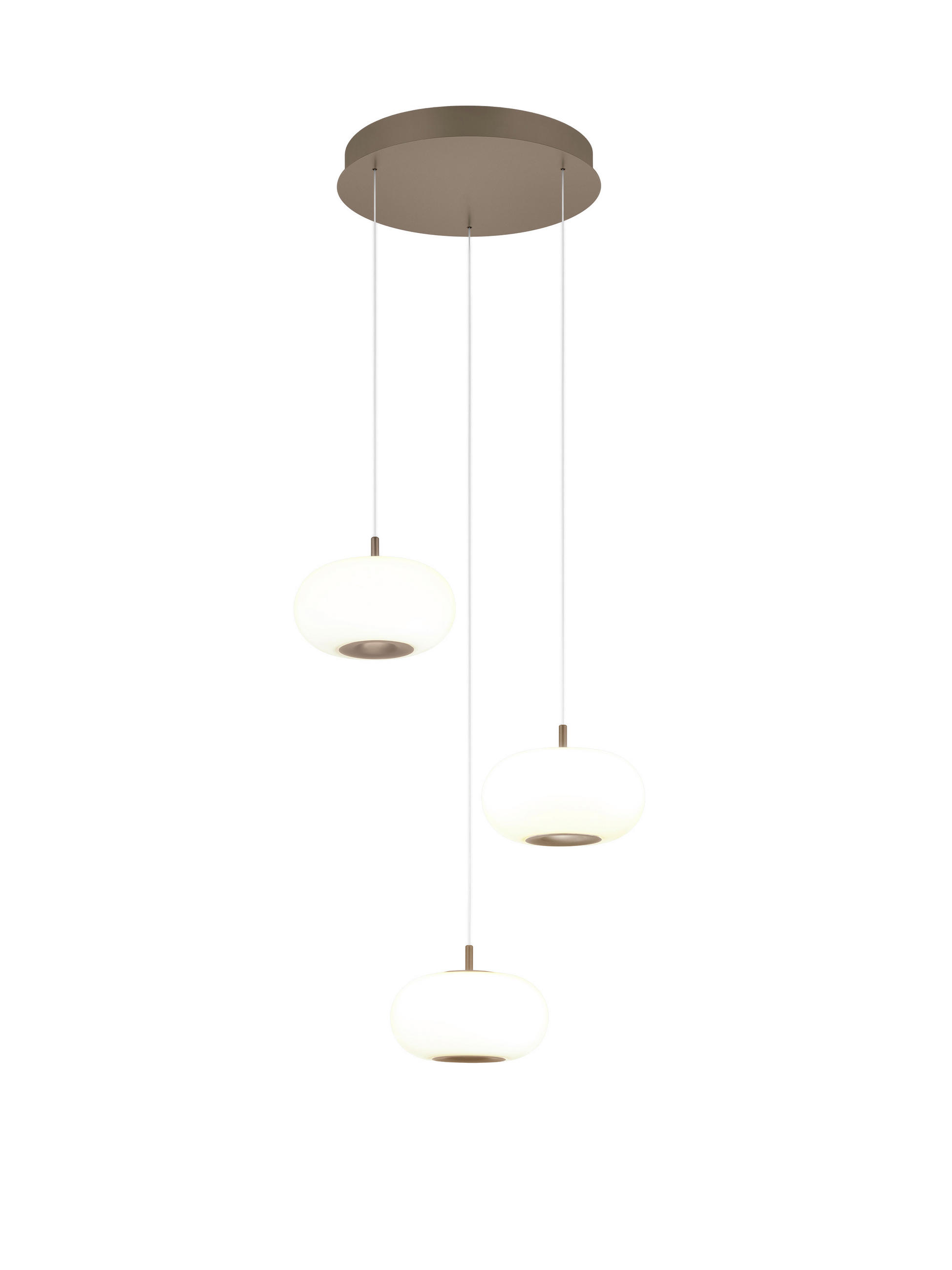 LED-HÄNGELEUCHTE Sapo 34/210 cm   - Cappuccino, Design, Glas/Metall (34/210cm) - Helestra