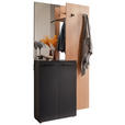 GARDEROBE 3-teilig  in 98/190/29 cm  - Wildeiche/Anthrazit, Design, Holz/Holzwerkstoff (98/190/29cm) - Moderano