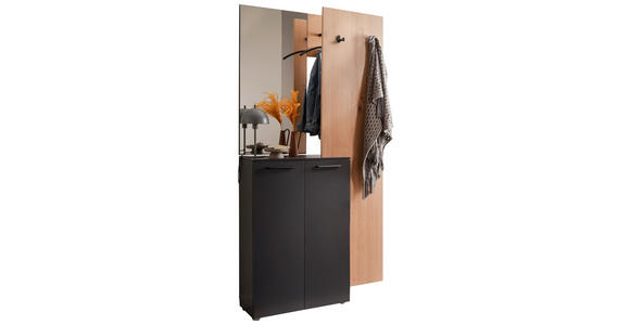 GARDEROBE 3-teilig  in 98/190/29 cm  - Wildeiche/Anthrazit, Design, Holz/Holzwerkstoff (98/190/29cm) - Moderano