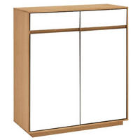OMARA ZA ČEVLJE delno masivno bela, barve hrasta - barve hrasta/bela, Design, leseni material/les (86/103/37cm) - Novel