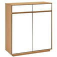 SCHUHSCHRANK 86/103/37 cm  - Eichefarben/Weiß, Design, Holz/Holzwerkstoff (86/103/37cm) - Novel