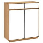 SCHUHSCHRANK 86/103/37 cm  - Eichefarben/Weiß, Design, Holz/Holzwerkstoff (86/103/37cm) - Novel