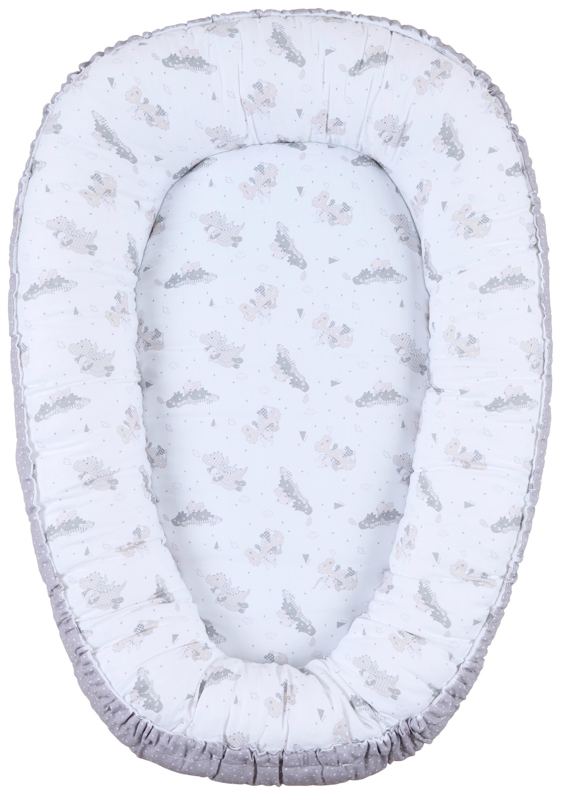 KUSCHELNEST Kleiner Drache    - Grau, Basics, Textil (85/55/12cm) - Patinio